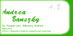 andrea banszky business card