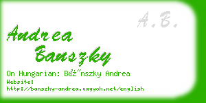 andrea banszky business card